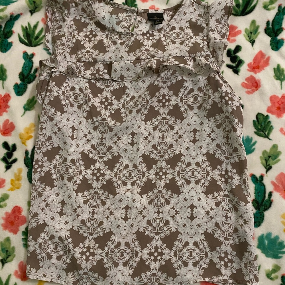 tan brown blouse